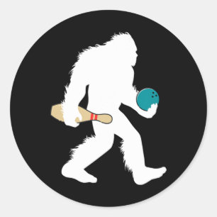 Sticker Rond Piste de bowling Bigfoot Sport drôle Joueur de bow