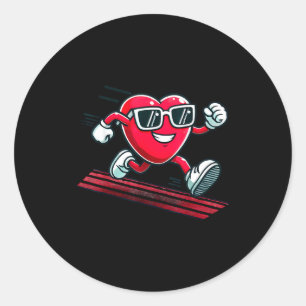 Sticker Rond Piste de course de la Saint-Valentin Love Heart Ru