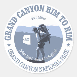 Sticker Rond Piste de la bordure du Grand Canyon à la piste de