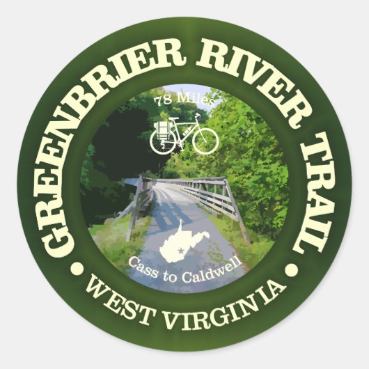 Sticker Rond Piste de la rivière Greenbrier (cyclisme c) (Devant)
