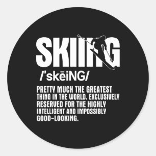 Sticker Rond Piste de ski alpin Ski de descente Ski de ski Spor