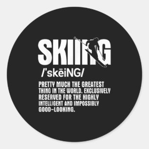 Sticker Rond Piste de ski alpin Ski de descente Ski de ski Spor