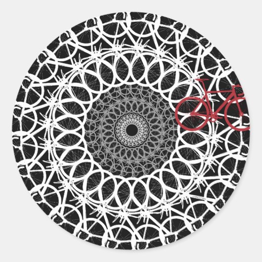 Sticker Rond Piste de vélo Mandala (Devant)