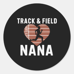 Sticker Rond Piste Et Champ Nana Grandma Fier Athlète Mères