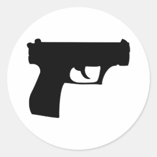 Sticker Rond pistolet noir