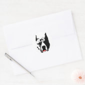 Sticker Rond Pit Bull avec Lipstick (Enveloppe)