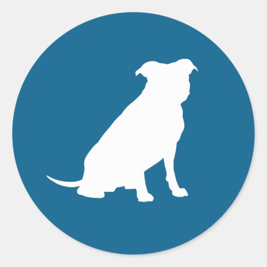 Sticker Rond Pit Bull Chien Baby shower Blue Boy Pitbull (Devant)