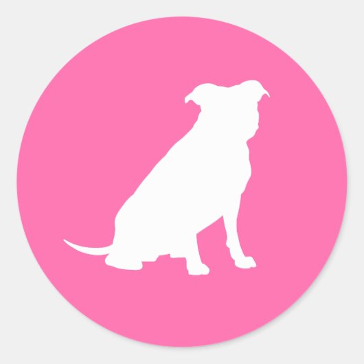Sticker Rond Pit Bull Chien Baby shower Puppy Pitbull (Devant)