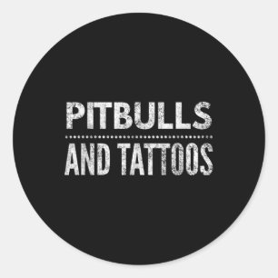 Sticker Rond Pitbulbes Et Tatouages Nouveautés Chien Cadeau_1