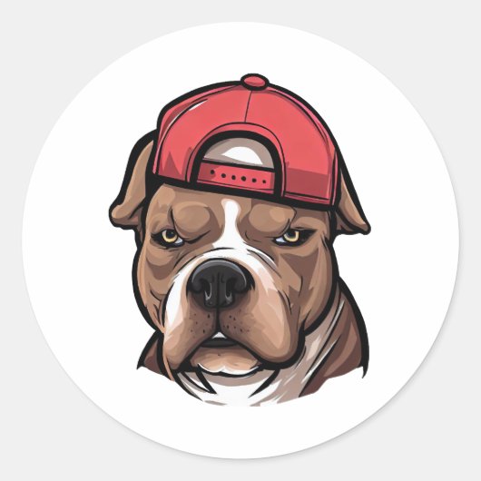 Sticker Rond Pitbull Bloods (Devant)