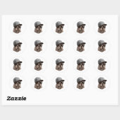 Sticker Rond Pitbull Gangster (Feuille)