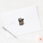 Sticker Rond Pitbull Gangster (Enveloppe)