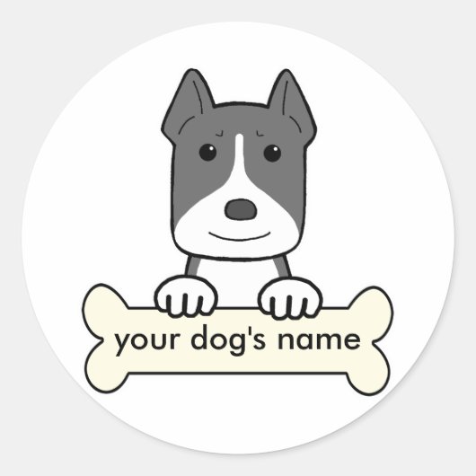 Sticker Rond Pitbull personnalisé (Devant)