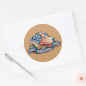 Sticker Rond Pitbull Terrier américain (Enveloppe)