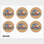 Sticker Rond Pitbull Terrier américain (Feuille)