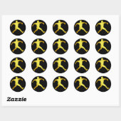 STICKER ROND PITCHER DE BASEBALL D'OR (Feuille)