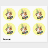 Sticker Rond Pittie Party (Feuille)