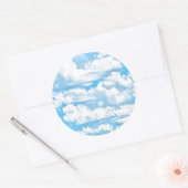 Sticker Rond Pittoresque Joyeux nuages ensoleillés Arrière - pl (Enveloppe)