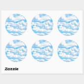 Sticker Rond Pittoresque Joyeux nuages ensoleillés Arrière - pl (Feuille)