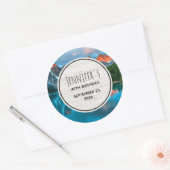 Sticker Rond Pittoresque Mountain & Lake Photographie Anniversa (Enveloppe)