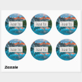 Sticker Rond Pittoresque Mountain & Lake Photographie Merci (Feuille)