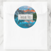 Sticker Rond Pittoresque Mountain & Lake Photographie Merci (Sac)