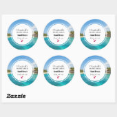 Sticker Rond Pittoresque Tropical Beach Chandelle Sent savon (Feuille)