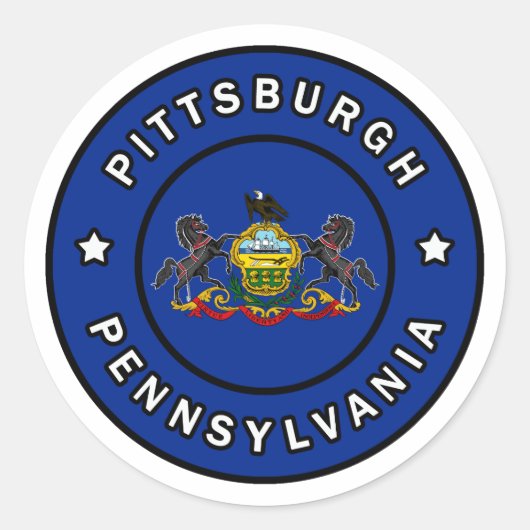 Sticker Rond Pittsburgh Pennsylvanie (Devant)
