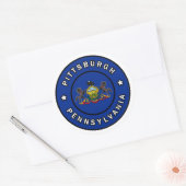 Sticker Rond Pittsburgh Pennsylvanie (Enveloppe)