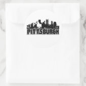 Sticker Rond Pittsburgh Skyline (Sac)