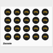 Sticker Rond Pittsburgh Varsity Style Amber Texte Et Plan (Feuille)