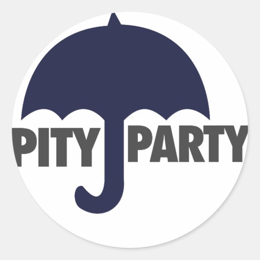 Sticker Rond Pity Party (Devant)