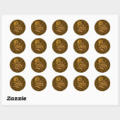 Sticker Rond Pivoine dorée Élégant Monogramme Initiale S (Feuille)