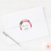 Sticker Rond Pivoines aquarelle - merci pour la baby shower  (Enveloppe)