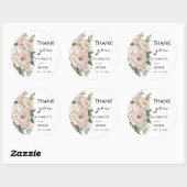 Sticker Rond pivoines roses blanches fleurs rustiques mariage f (Feuille)