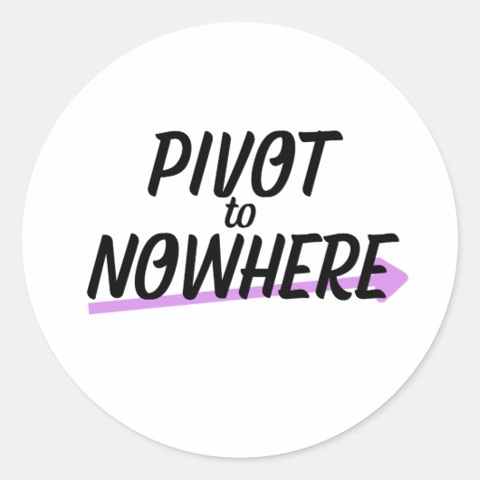 Sticker Rond Pivot to Nowhere | Vinyle Durable (Devant)