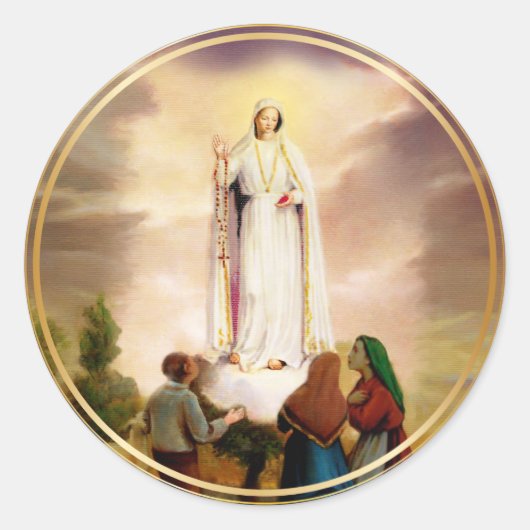 Sticker Rond Pix Dezines Notre Dame de Fatima (Devant)