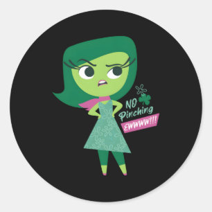 Sticker Rond Pixar À L'Intérieur Du Dégoût Ew No Ching St Patri