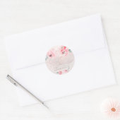 Sticker Rond PixDezine Aquarelle Bleu Peonies Enregistrer Notre (Enveloppe)