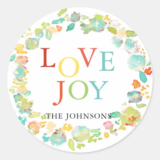 Sticker Rond PixDezine Aquarelle de Noël Végétation d'hiver (Devant)