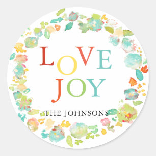 Sticker Rond PixDezine Aquarelle de Noël Végétation d'hiver