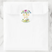 Sticker Rond PixDezine aquarelle fleurie/ranunculus vert (Sac)