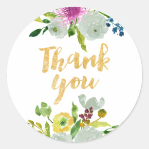 Sticker Rond PixDezine aquarelle floral/renoncule menthe