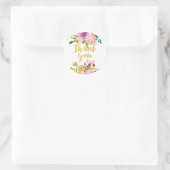 Sticker Rond PixDezine aquarelle florale/ranunculus rose (Sac)