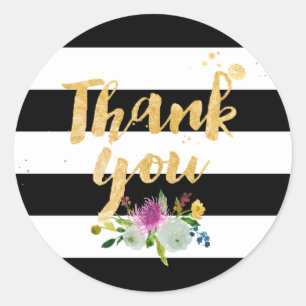 Sticker Rond PixDezine aquarelle florale/rayures