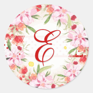 Sticker Rond PixDezine aquarelle peut fleur/do-it-yourself coul
