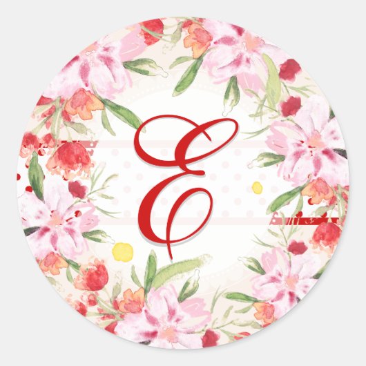 Sticker Rond PixDezine aquarelle peut fleur/do-it-yourself coul (Devant)