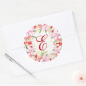 Sticker Rond PixDezine aquarelle peut fleur/do-it-yourself coul (Enveloppe)