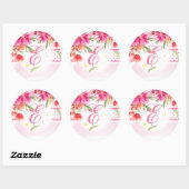 Sticker Rond PixDezine aquarelle peut fleur/do-it-yourself coul (Feuille)
