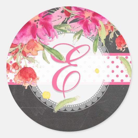 Sticker Rond PixDezine aquarelle peut fleur/do-it-yourself coul (Devant)